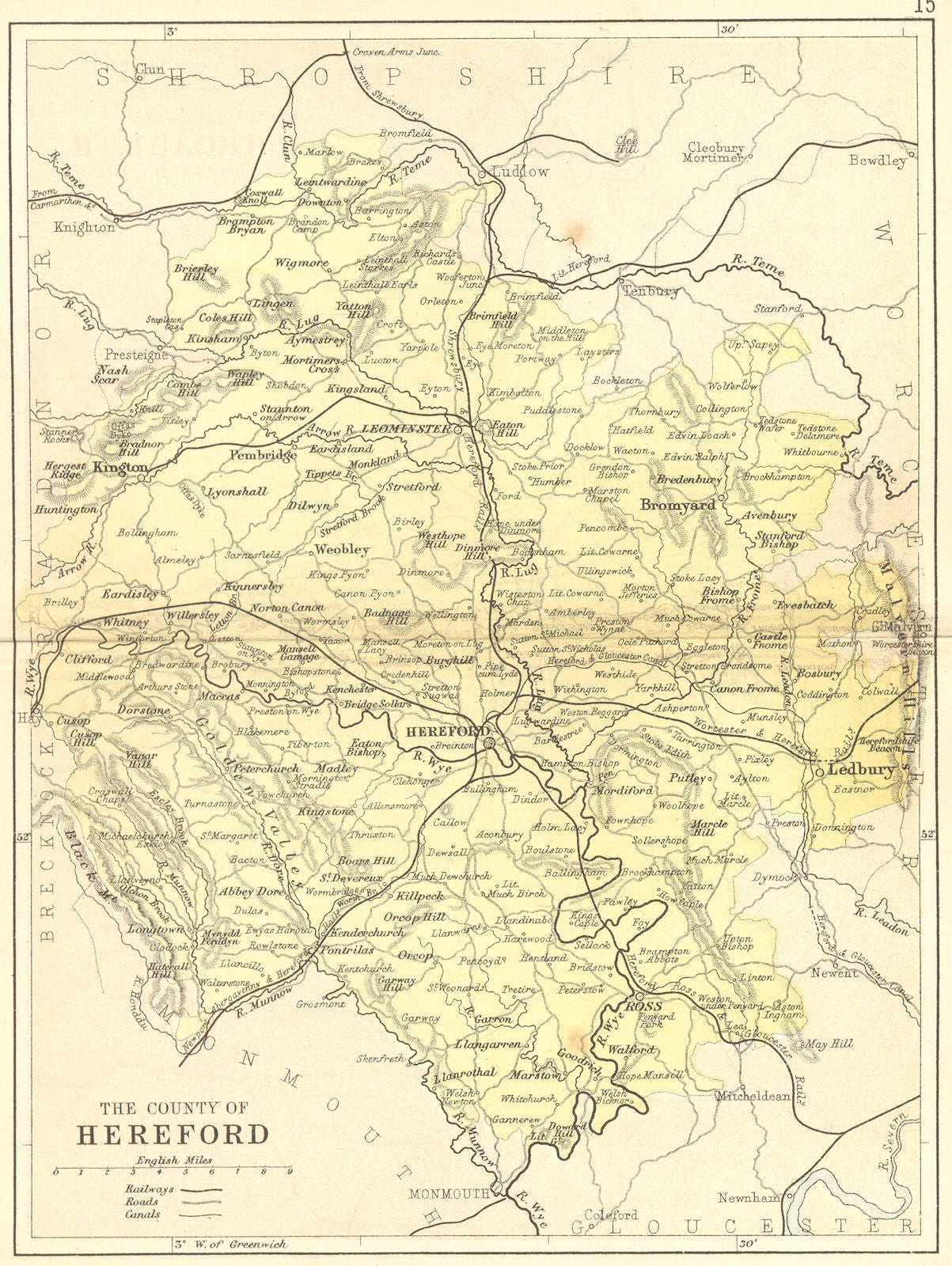 HEREFORD. Philip 1873 old antique vintage map plan chart